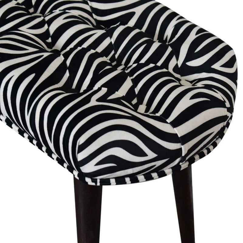 Zebra Print Deep Button Bench-TrendGoat