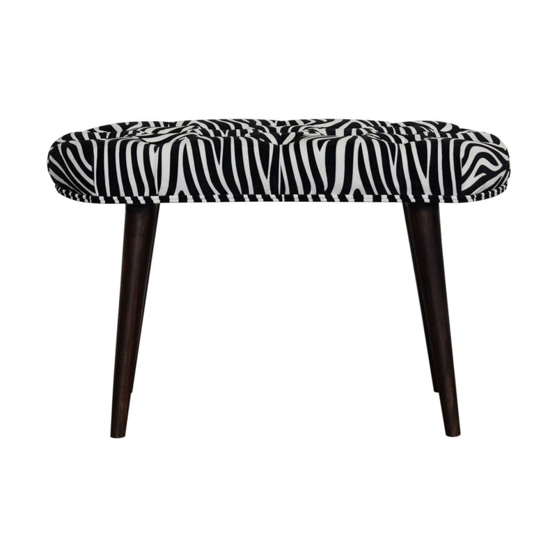 Zebra Print Deep Button Bench-TrendGoat