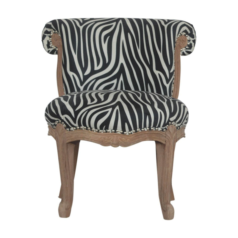 Zebra Print Studded Chair-TrendGoat